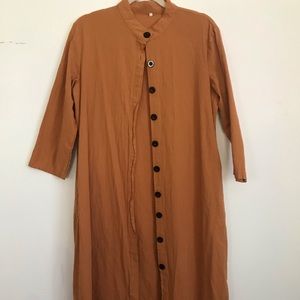 Orange button down dress